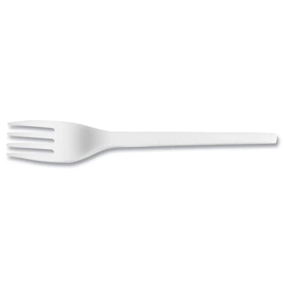Vegware Compostable CPLA Cutlery Fork - White (1000/Carton)