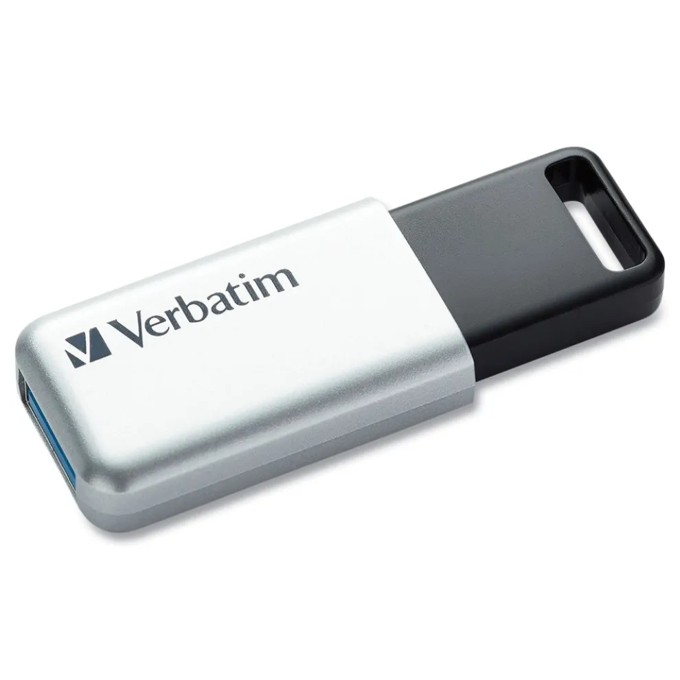 Verbatim 128 GB Store 'n' Go Secure Pro USB Flash Drive with AES 256 Encryption - Silver