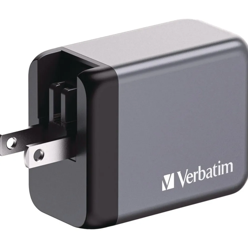Verbatim 100 Watts 4-Port GaN Wall Charger - Black/Gray