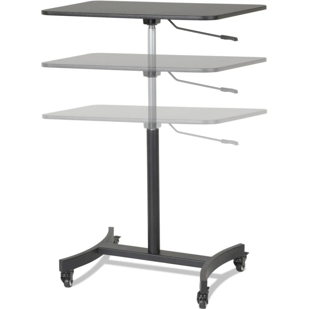Victor 30.75 in. x 22 in. x 29 in. to 44 in. High Rise Collection Mobile Adjustable Standing Desk - Black