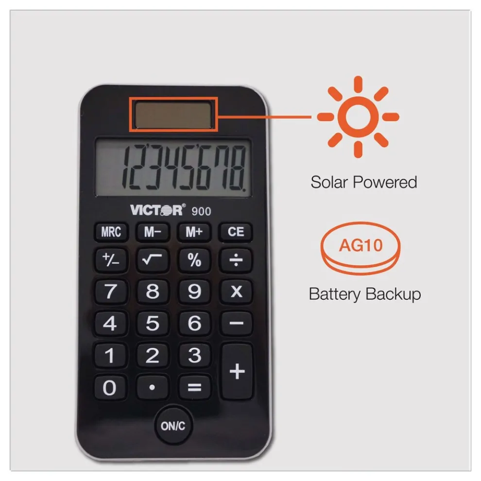 Victor 8-Digit LCD Antimicrobial Pocket Calculator