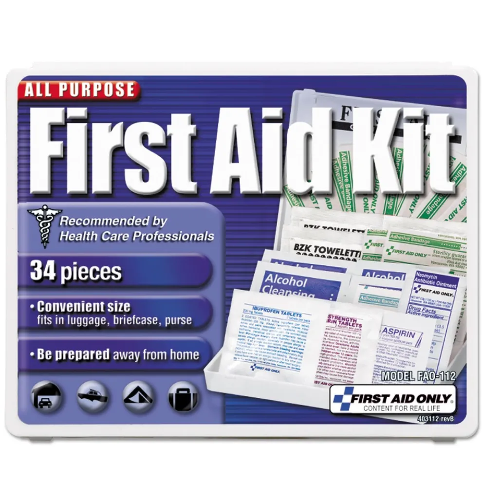 First Aid Only 3.74 x 4.75 All-Purpose First Aid Kit (34/Kit)