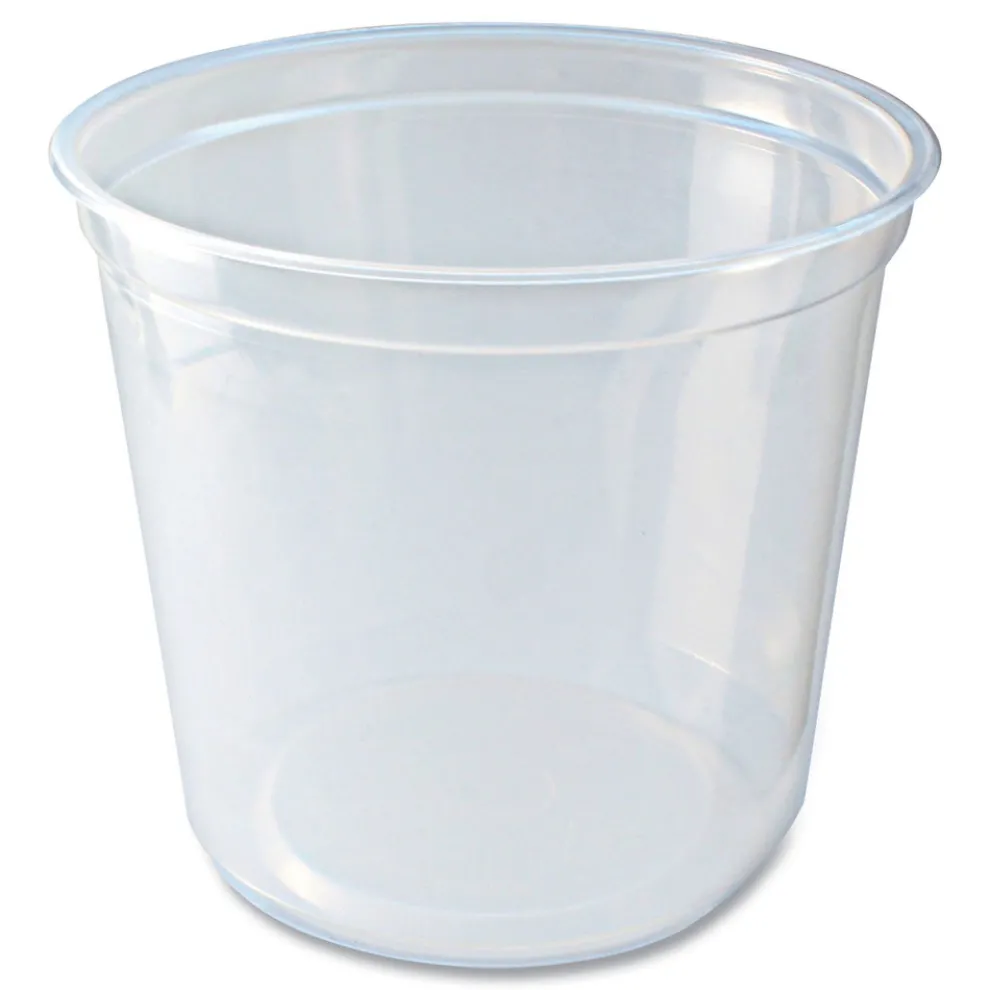 Fabri-Kal 000000000009505103 4.6 in. x 4.1 in. 24 oz. Microwavable Plastic Deli Containers - Clear (500/Carton)