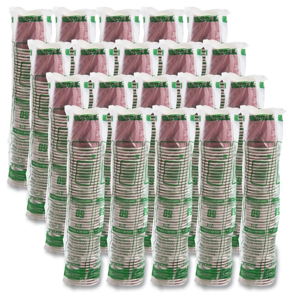 SOLO 4 oz. Bistro Design Single-Sided Poly Paper Hot Cups (50/Pack, 20 Pack/Carton)