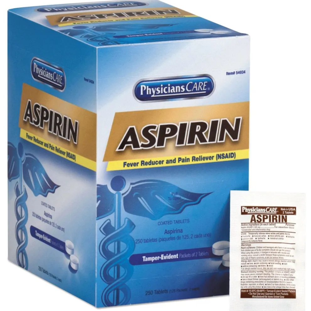 First Aid Only Aspirin Tablets (250/Box)