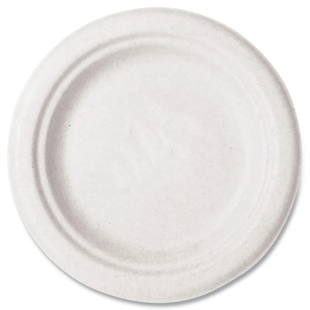 Vegware 6 in. Diameter Nourish Molded Compostable Fiber Plate Tableware - White (1000/Carton)