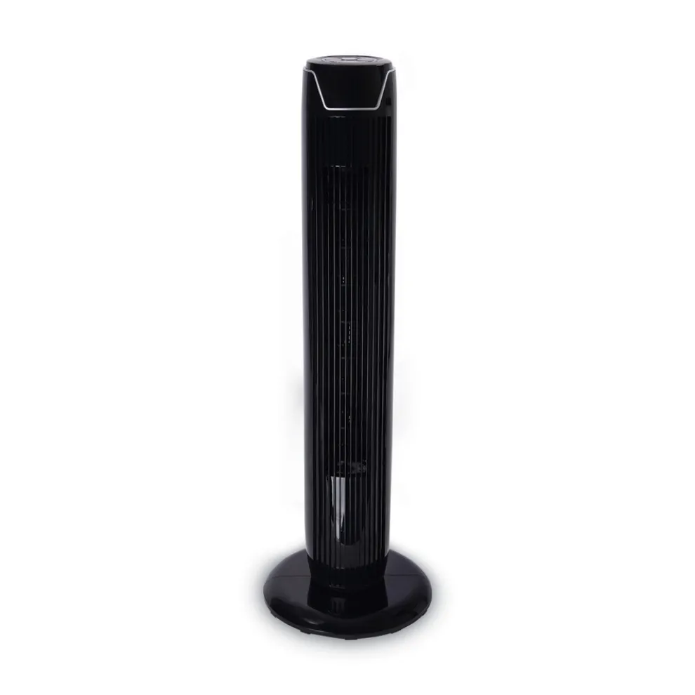 Alera 36 in. 3-Speed Oscillating Plastic Tower Fan with Remote Control - Black