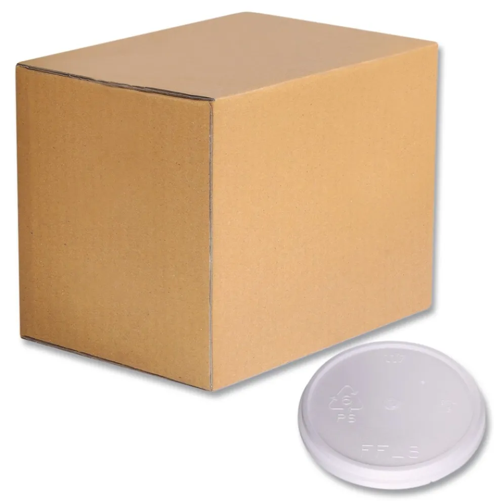 WinCup Plastic Lids for 8 oz to 16 oz Cups/5 oz to 10 oz Bowls - White (500/Carton)