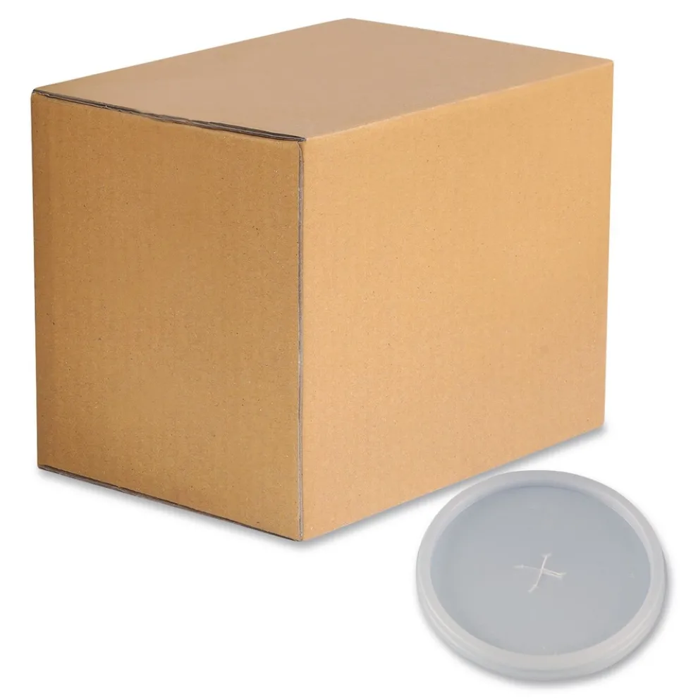 WinCup Slotted Plastic Lids for 8 oz to 10 oz Hot Cups and Bowls - Translucent (1000/Carton)