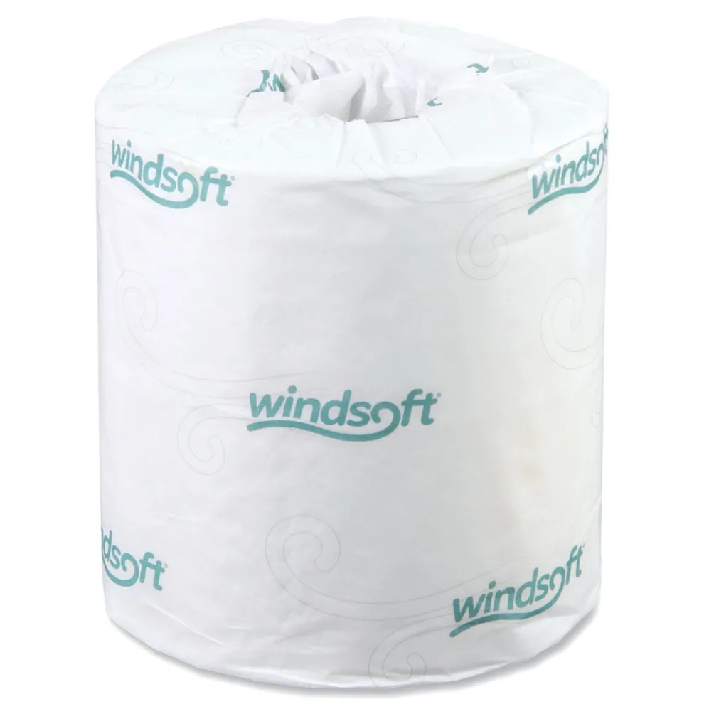 Windsoft 2-Ply Septic Safe Individually Wrapped Rolls Bath Tissue - White (48 Rolls/Carton)