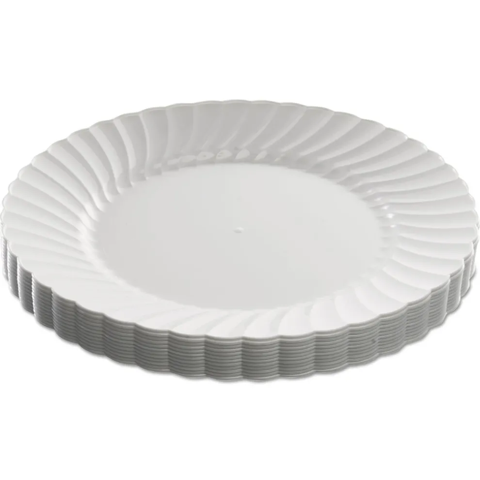 WNA WNA RSCW91512W 9 in. Diameter Plates Classicware Plastic Dinnerware - White (180/Carton)