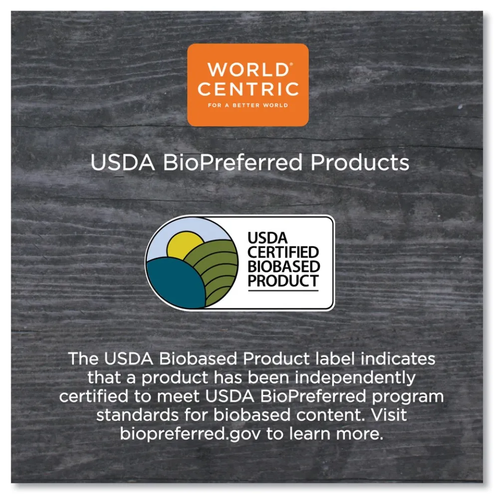 World Centric TRLCS10 7.8 in. x 10.2 in. x 0.5 in. Plastic Lids for TRSC60 Fiber Containers - Clear (400/Carton)