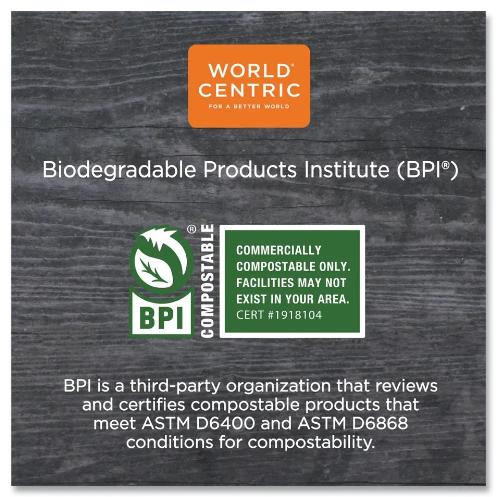 World Centric TRLCS10 7.8 in. x 10.2 in. x 0.5 in. Plastic Lids for TRSC60 Fiber Containers - Clear (400/Carton)