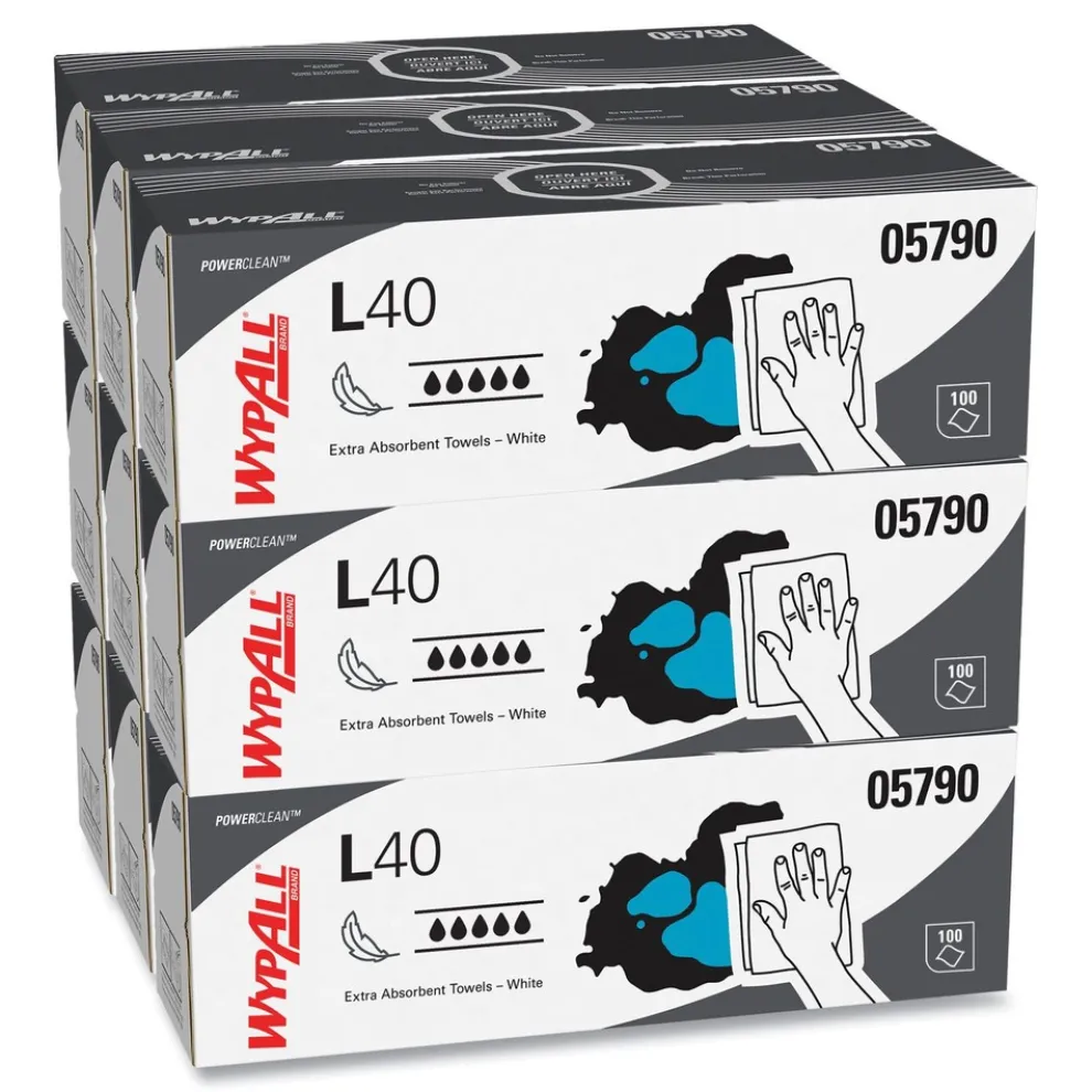 WypAll L40 POP-UP Box 16.4 in. x 9.8 in. Towels - White (100/Box, 9 Boxes/Carton)
