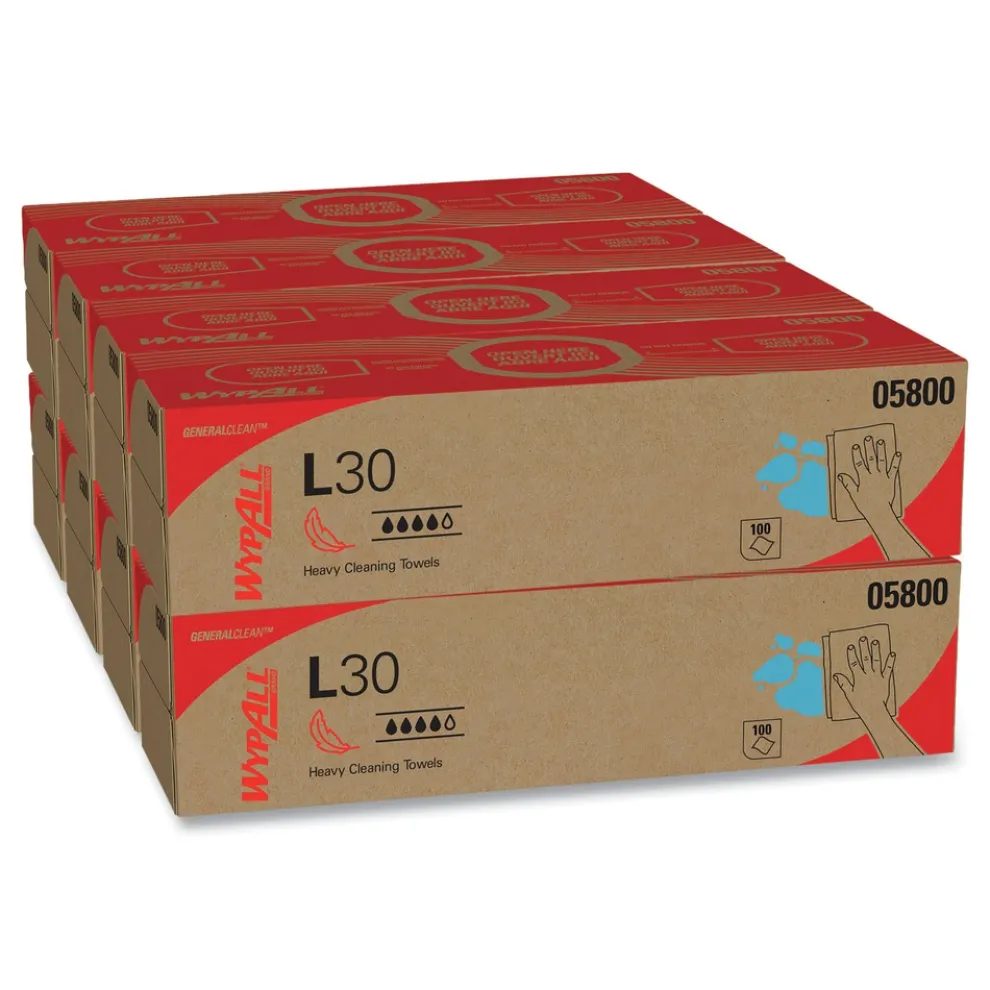 WypAll L30 POP-UP Box 16.4 in. x 9.8 in. Towels - White (100/Box, 8 Boxes/Carton)