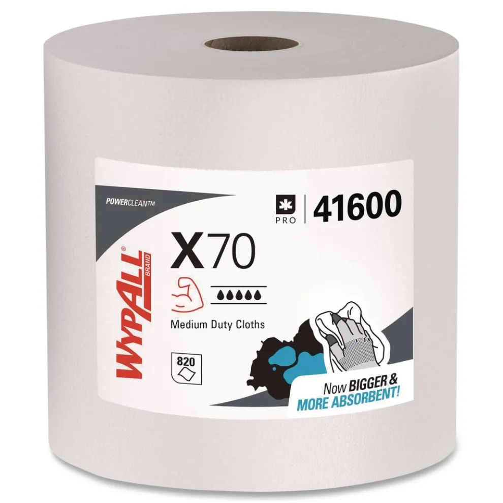 WypAll X70 12-1/2 in. x 12-2/5 in. Cloths - White, Jumbo (870 Towels/Roll)