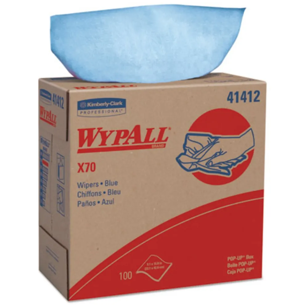 WypAll X70 9-1/10 in. x 16-4/5 in. Cloths - Blue (100/Box 10 Boxes/Carton)