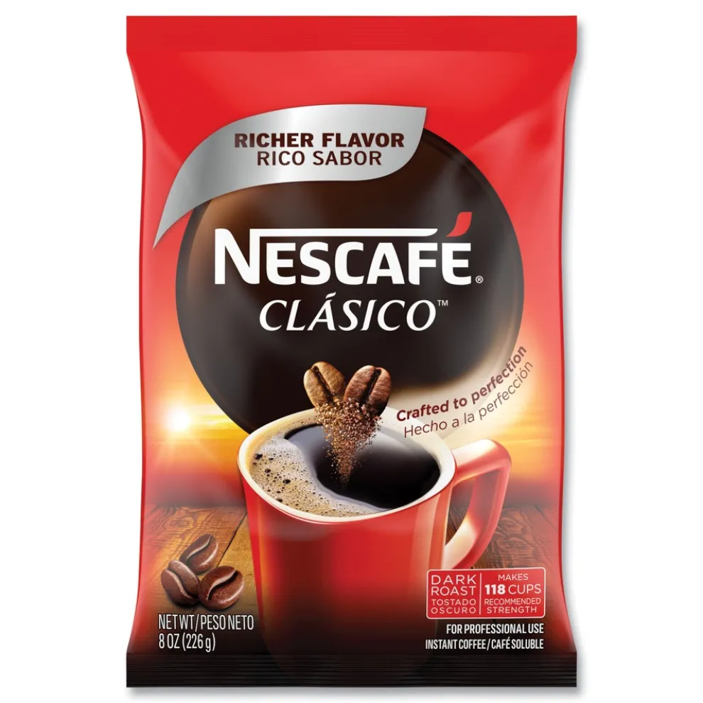 Nescafe 12524962 8 oz Dark Roast Instant Coffee - Clasico (12/Carton)