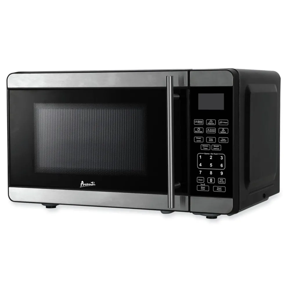 Avanti MT7V3S 700 Watts 0.7 Cubic Foot Microwave Oven - Black/Stainless Steel