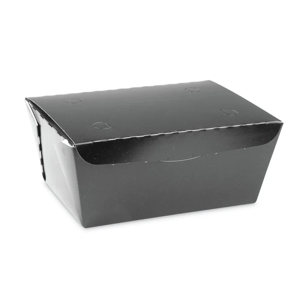 Pactiv Corp. 66 oz 6.5 x 4.5 x 3.25 EarthChoice OneBox Paper Box - Black (160/Carton)