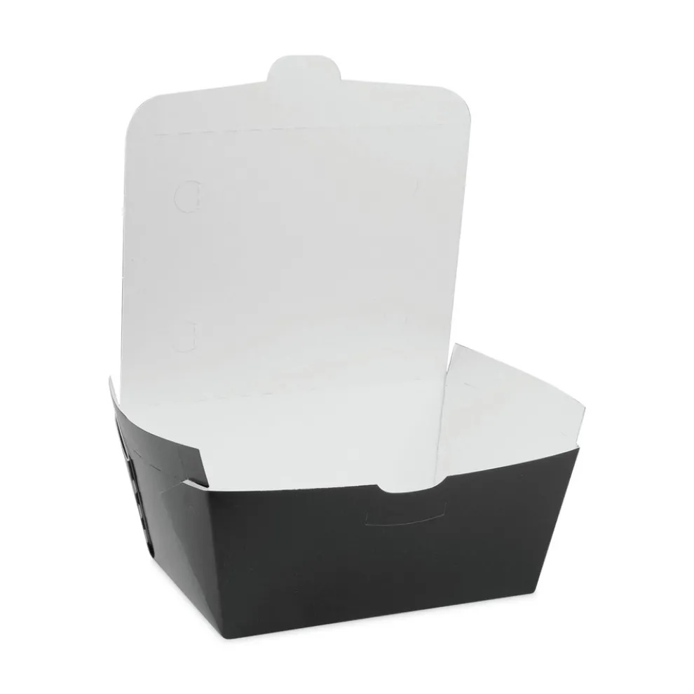 Pactiv Corp. 66 oz 6.5 x 4.5 x 3.25 EarthChoice OneBox Paper Box - Black (160/Carton)
