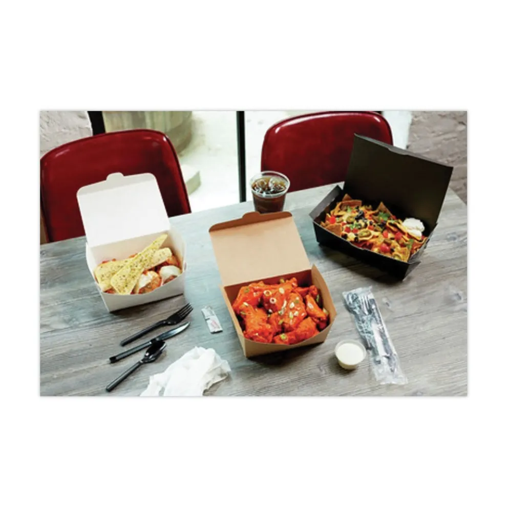 Pactiv Corp. 66 oz 6.5 x 4.5 x 3.25 EarthChoice OneBox Paper Box - Black (160/Carton)