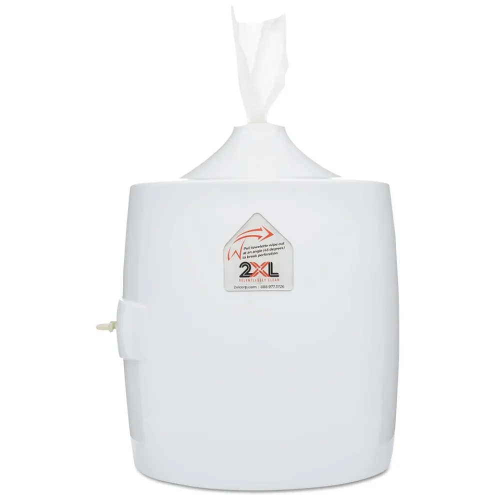 2XL 11 x 11 x 13 Contemporary Wall Mount Wipe Dispenser - White