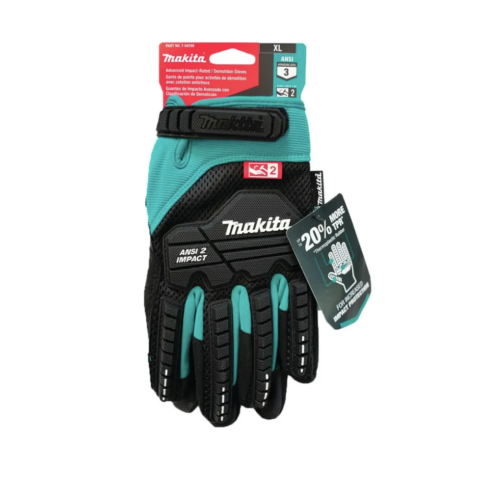 Makita Advanced ANSI 2 Impact-Rated Demolition Gloves - Medium