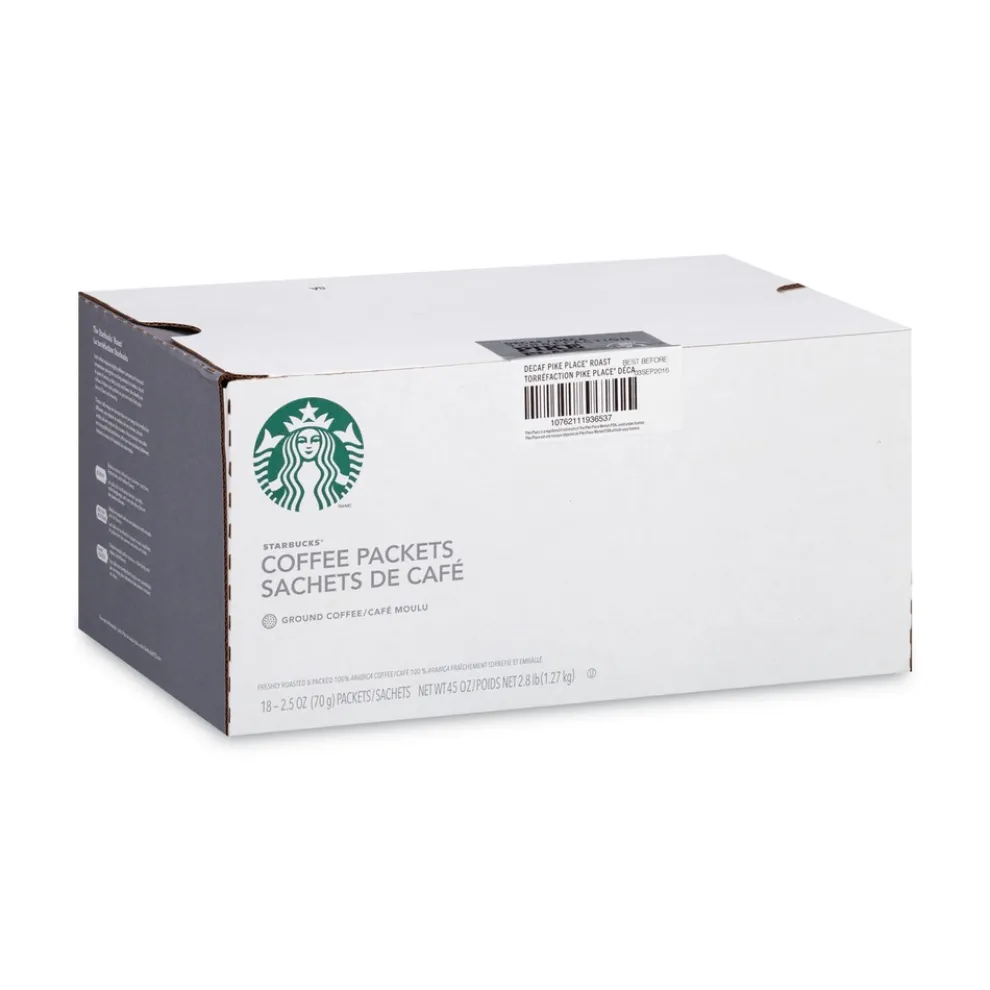Starbucks 12420994 2-1/2 oz Packet Coffee - Pike Place Decaf (18/Box)