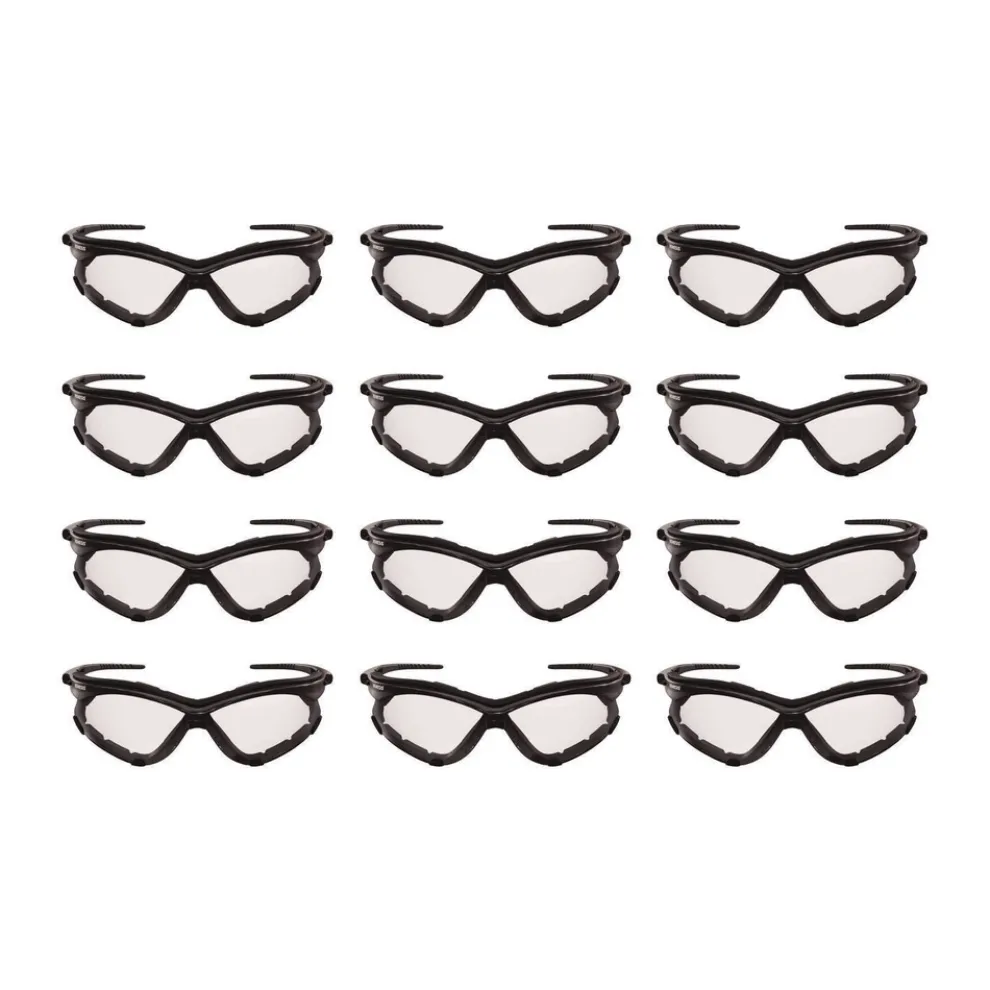 Ansell V30 Nemesi Foam Safety Glasses - Black Nylon Frame/Clear Polycarbonate Lens (12/Carton)