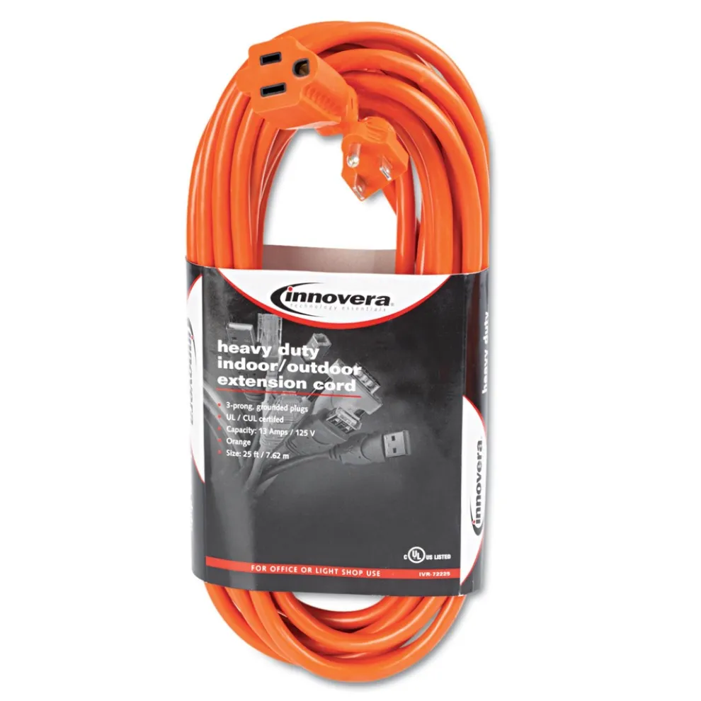Innovera IVR72225 Indoor/Outdoor 13 Amp 25 ft. Extension Cord - Orange