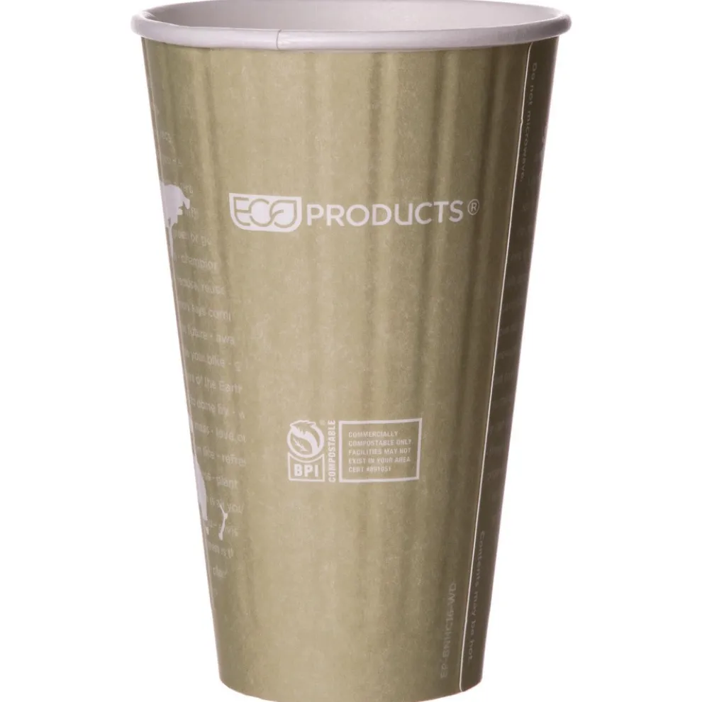 Eco-Products 16 oz. World Art Renewable and Compostable Insulated PLA Hot Cups (600/Carton)