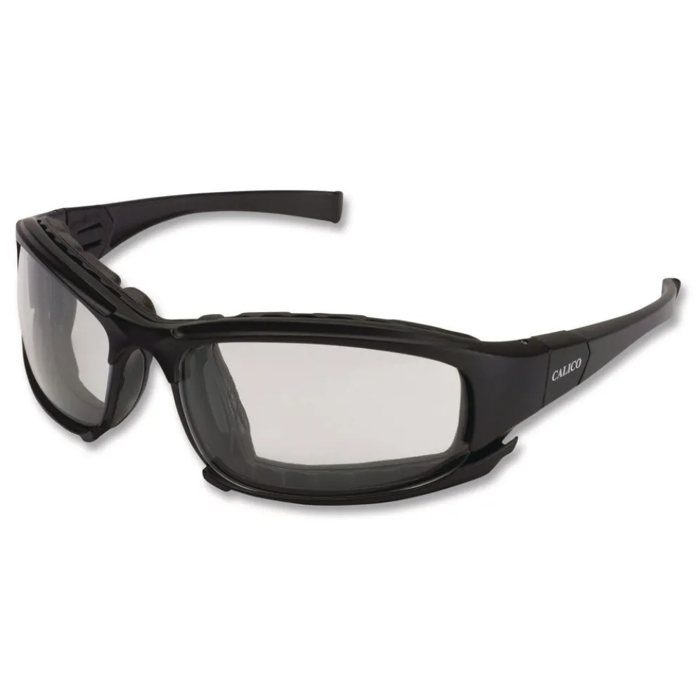 Ansell V50 Calico Safety Eyewear with Head Strap, KleenVision Anti-Fog Coating, Black Nylon Frame, Clear Polycarbonate Lens