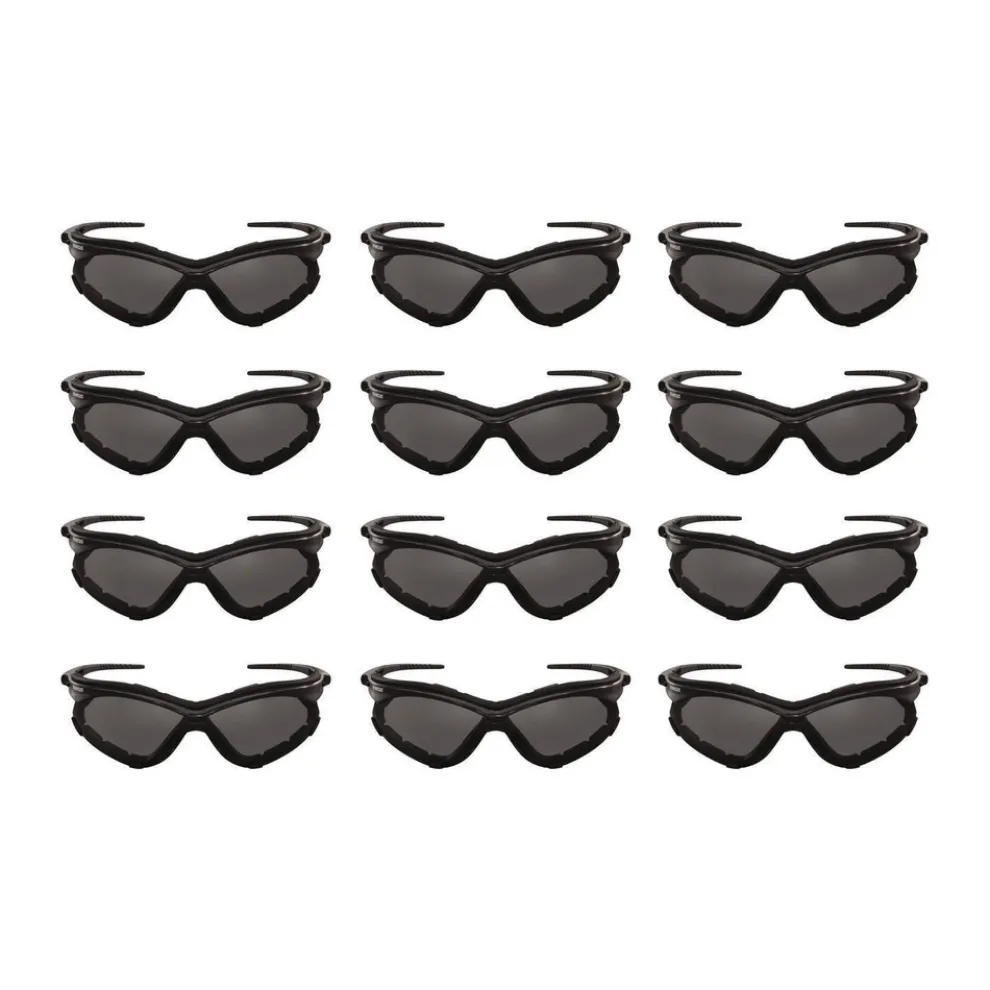 Ansell V30 Nemesis Foam Safety Glasses - Black Nylon Frame/Smoke Polycarbonate Lens (12/Carton)