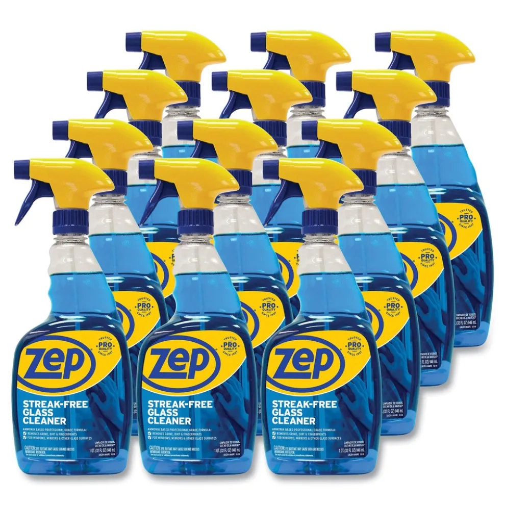 Zep Commercial 32 oz. Spray Bottle Streak-Free Glass Cleaner - Pleasant Scent (12/Carton)