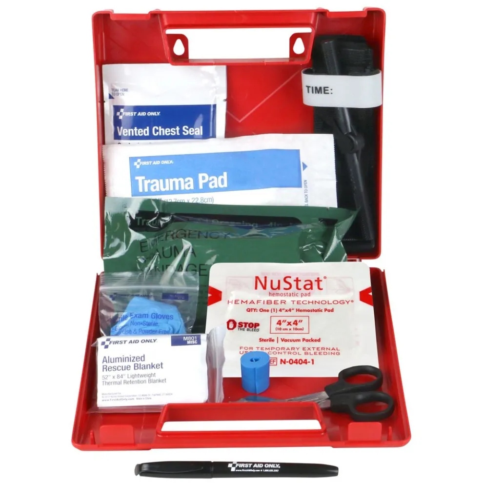 First Aid Only 14-Piece Deluxe Bleeding Control Wall Station Single Kit