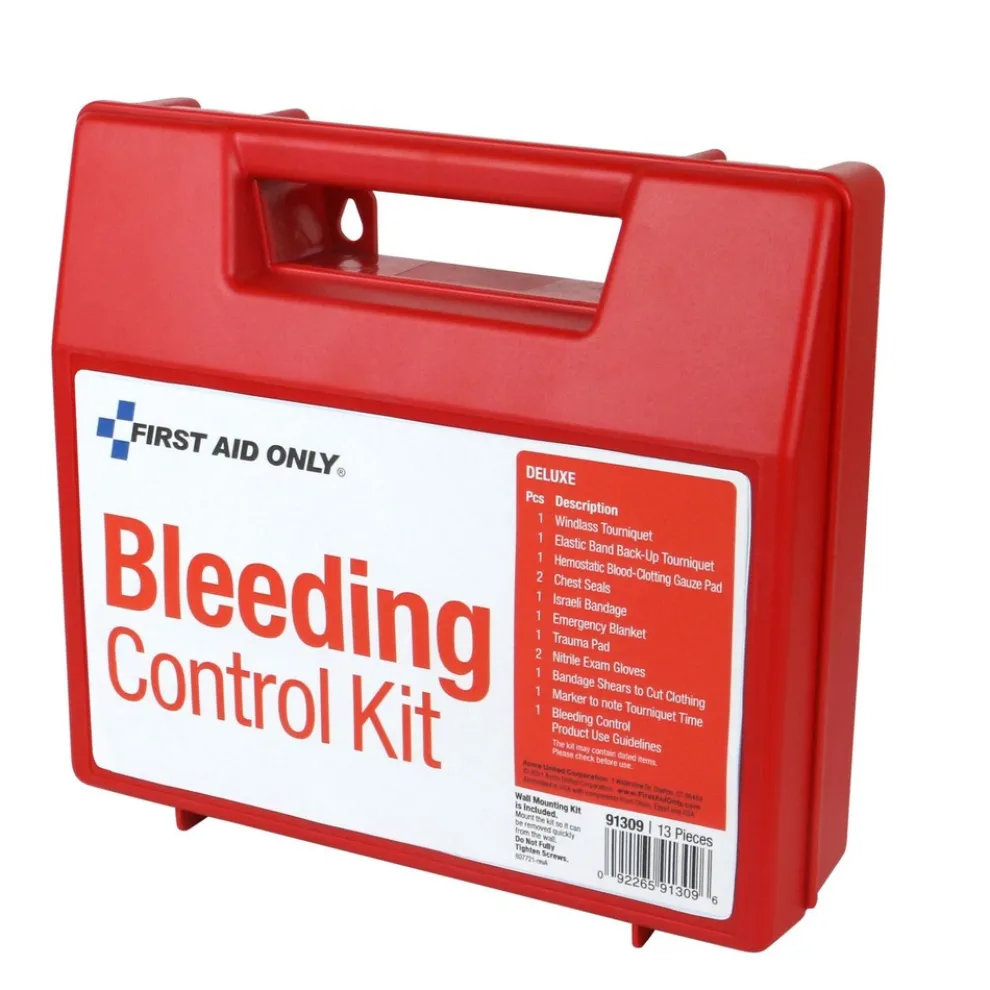 First Aid Only 14-Piece Deluxe Bleeding Control Wall Station Single Kit