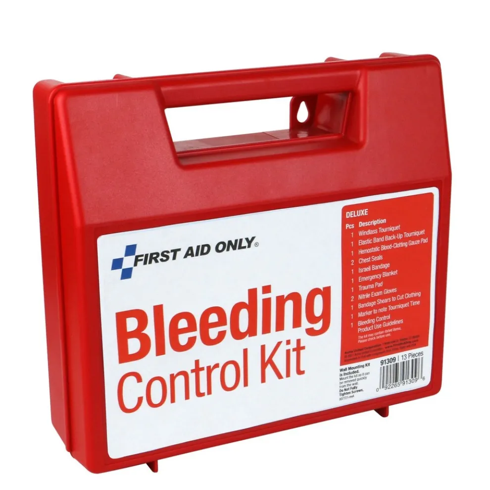 First Aid Only 14-Piece Deluxe Bleeding Control Wall Station Single Kit