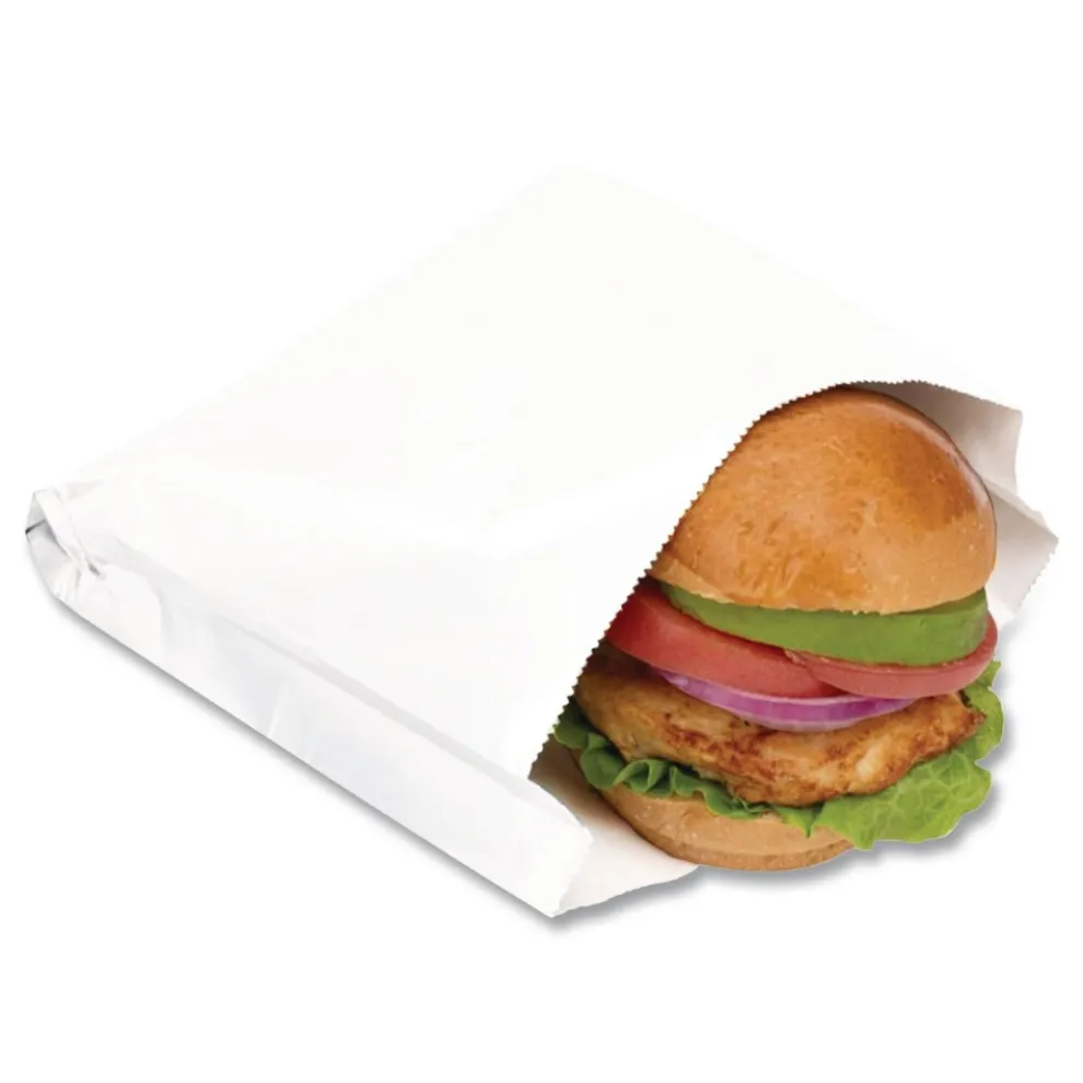 Bagcraft 300496 ToGo! 5.25 in. x 12 in. Foil Insulator Deli and Sandwich Bags - White (500/Carton)